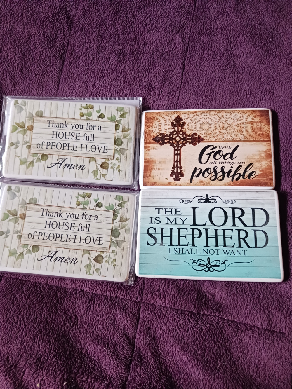 Source Unknown Inspirational Wall Plaque Set - Teal, Brown, Beige, Green